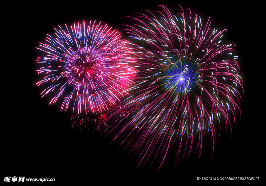 绚丽烟花绽放夜空