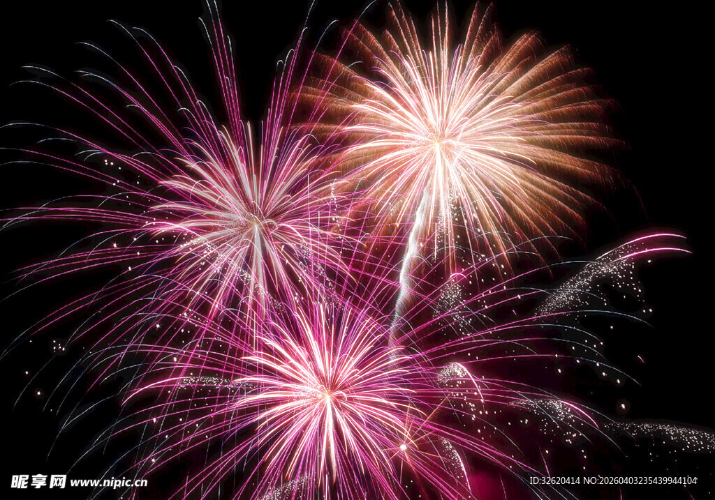 绚丽烟花绽放夜空