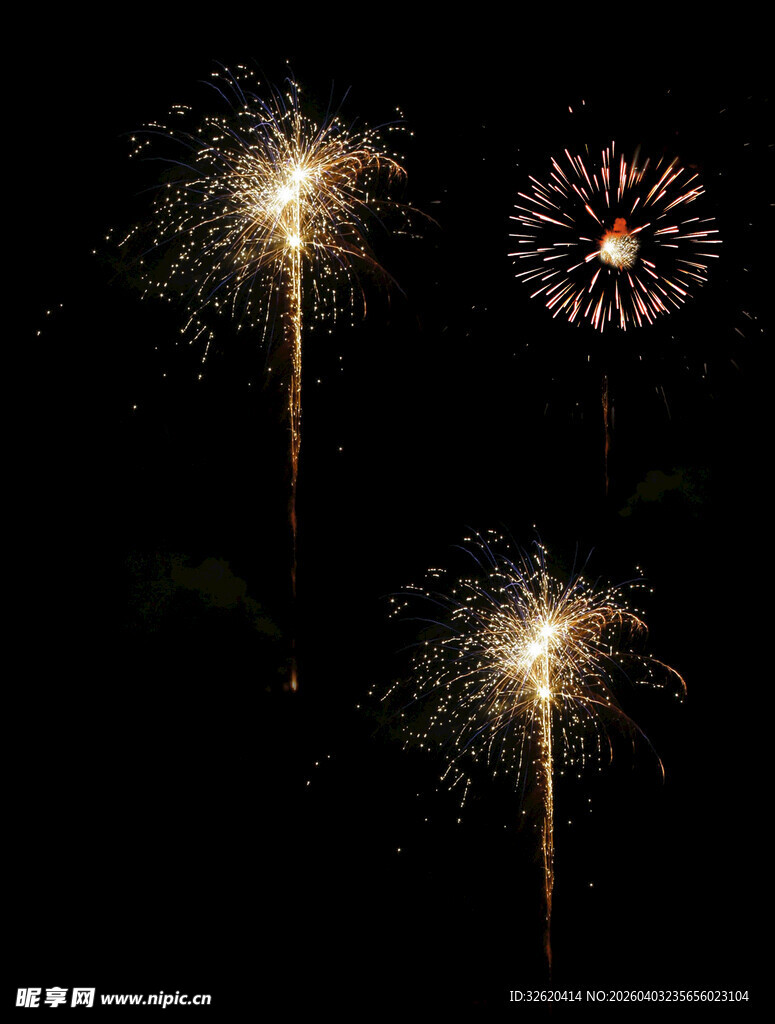 夜空中绚烂的烟花绽放