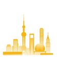 金色上海城市天际线