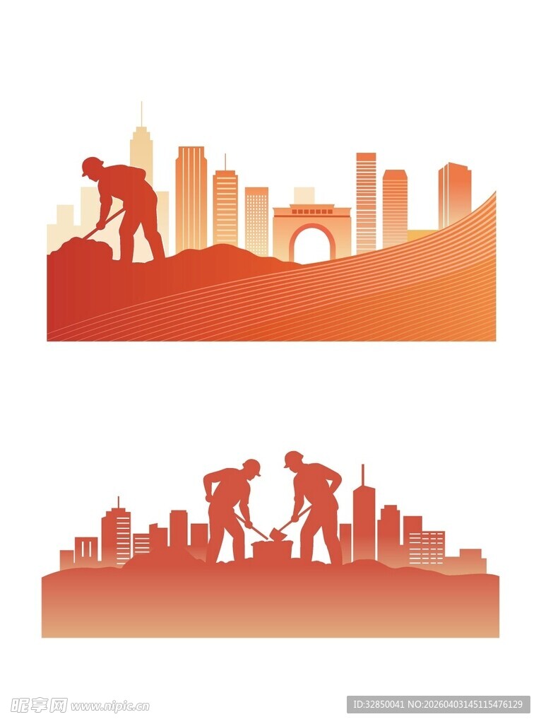 城市中辛勤工作的劳动者