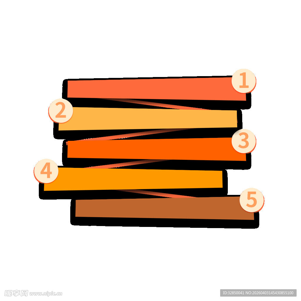 彩色堆叠条形元素