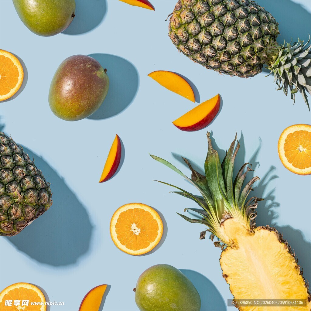多彩水果平铺图