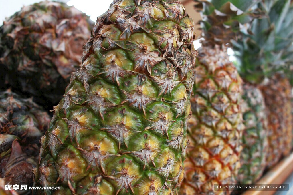 新鲜菠萝堆叠展示