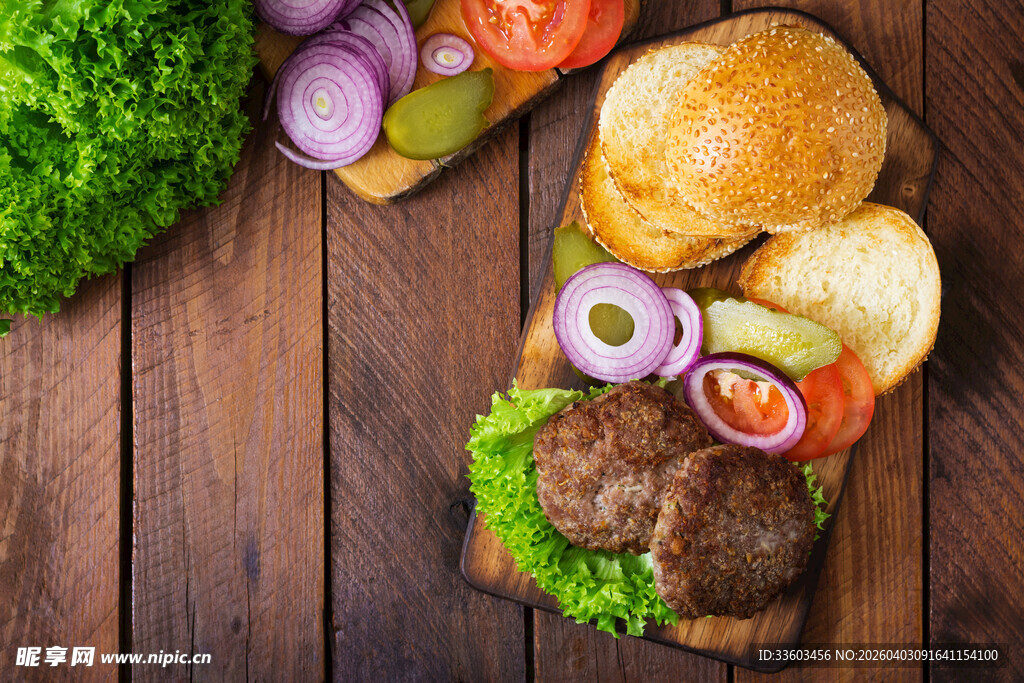美味汉堡食材