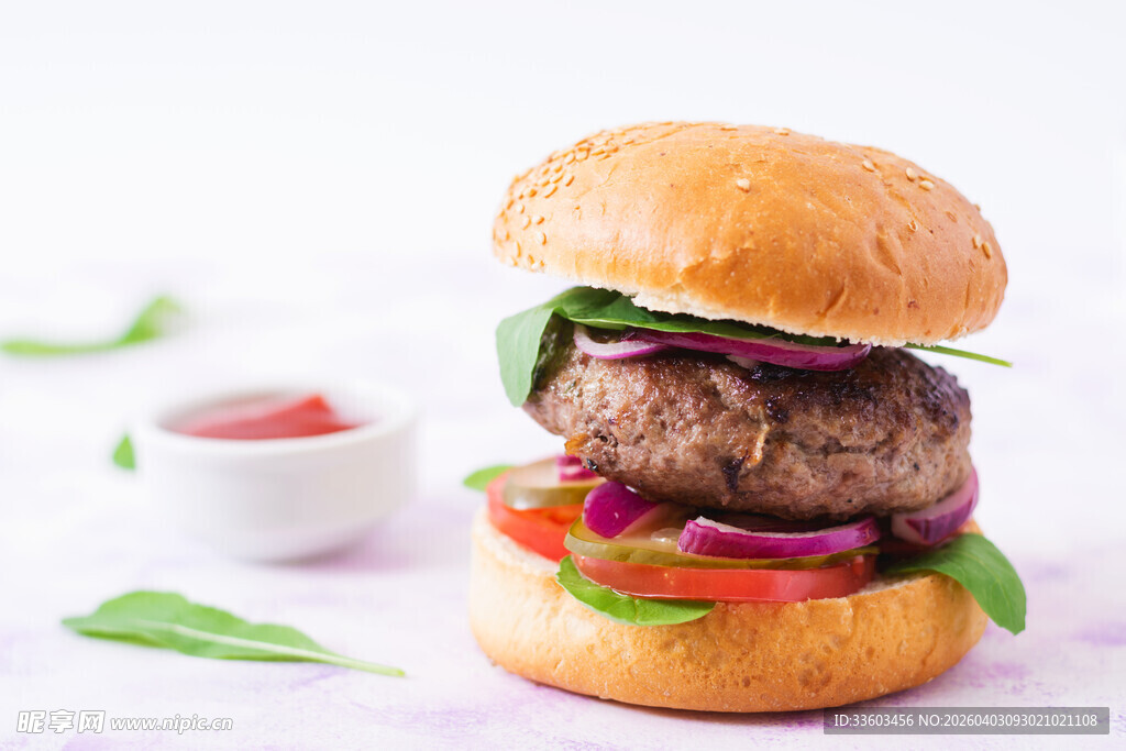 美味双层牛肉汉堡