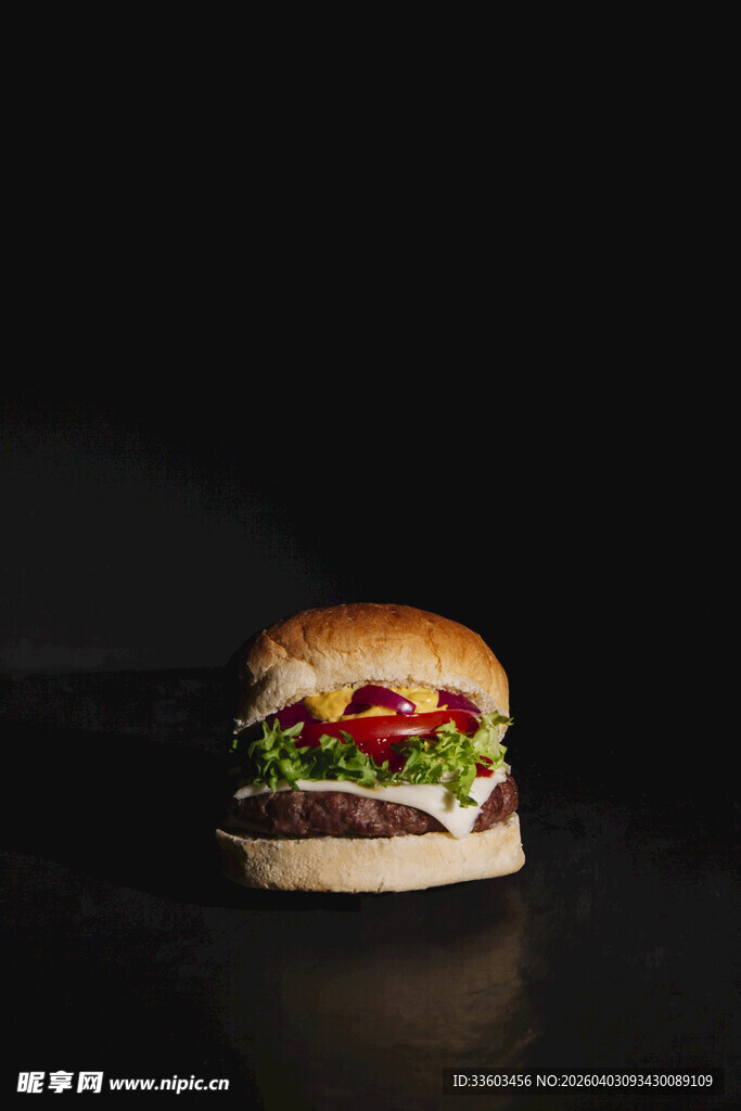 美味多汁的汉堡特写
