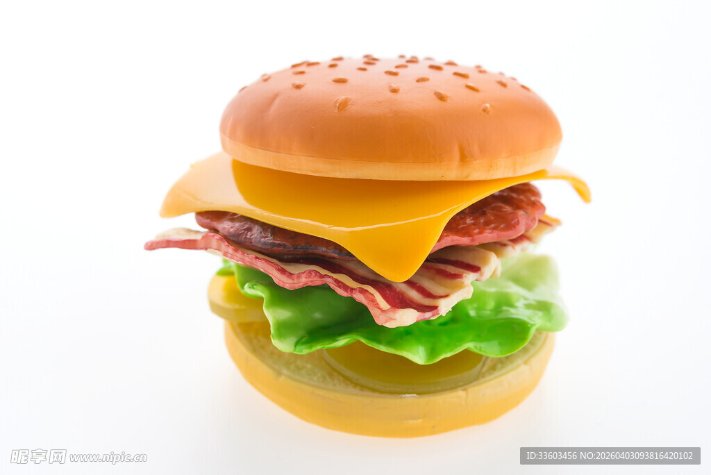 美味多层芝士培根汉堡