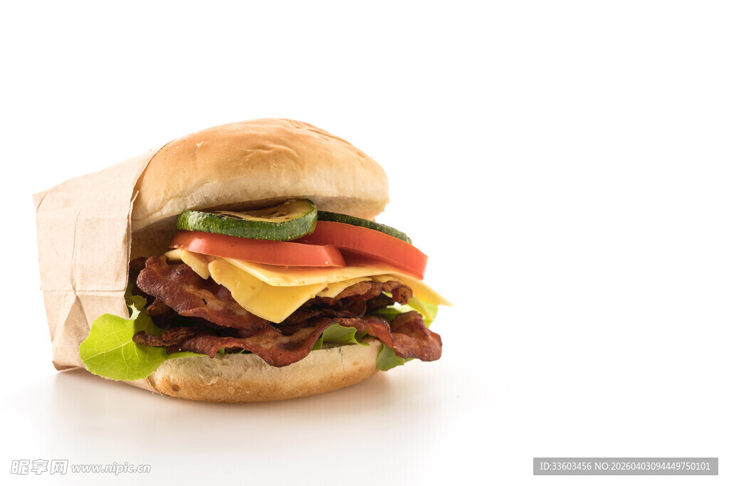 美味多层汉堡特写