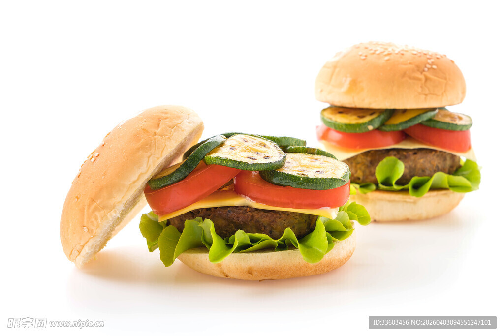 美味双层蔬菜汉堡