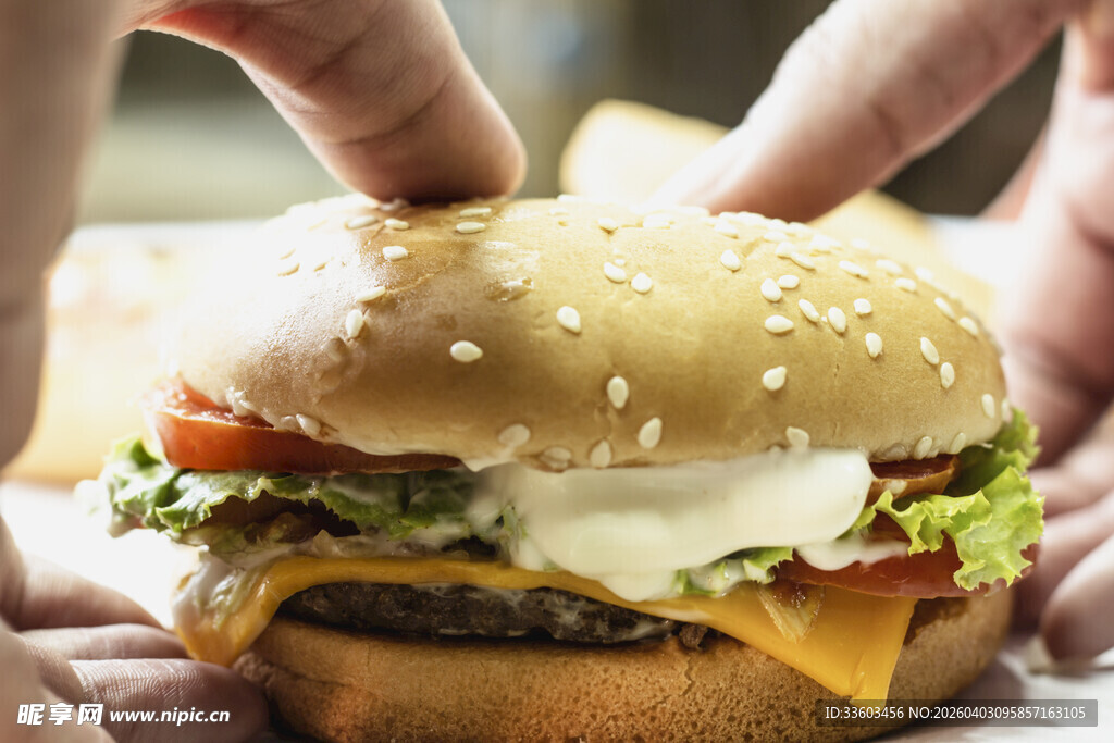 美味汉堡特写