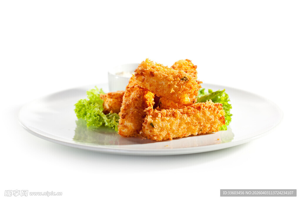 美味炸物配新鲜生菜