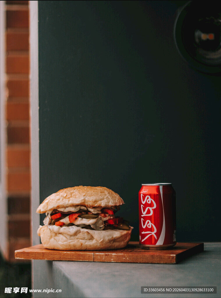 美味汉堡配可乐
