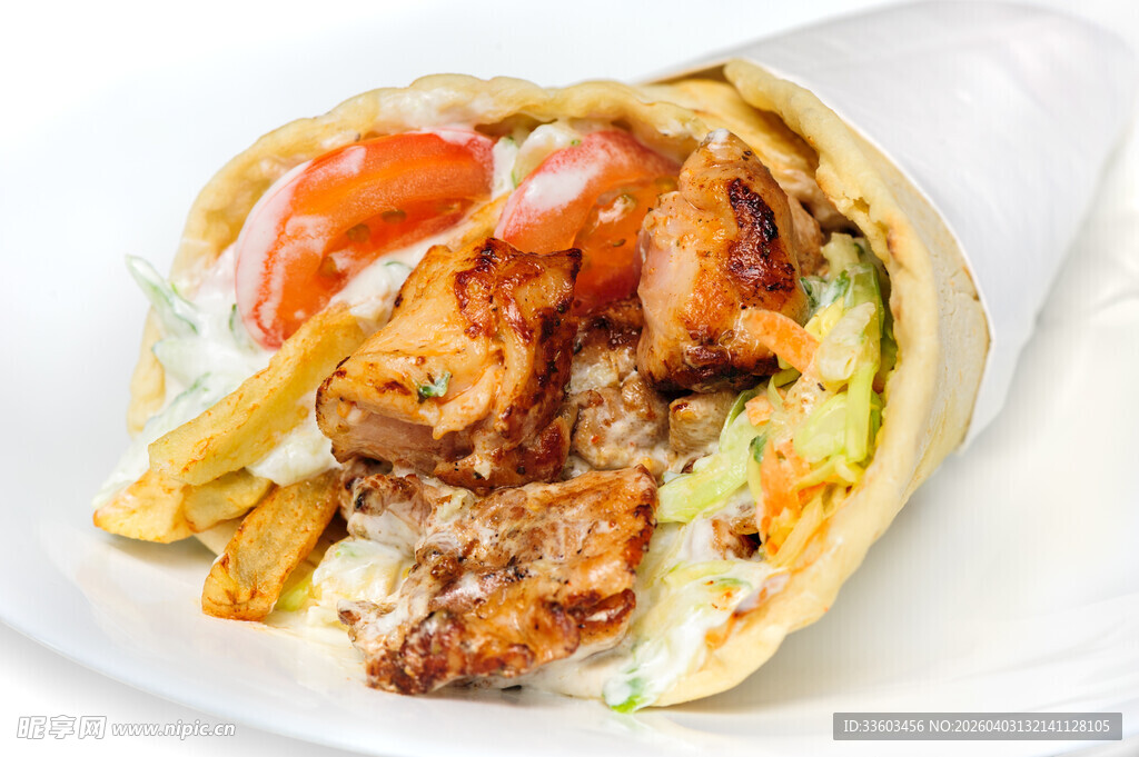 美味烤肉卷饼特写