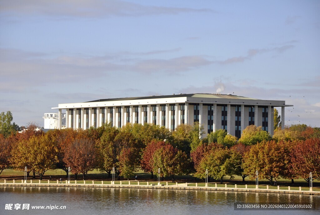 华盛顿林肯纪念堂秋景