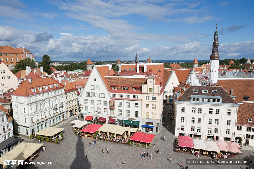 欧洲小镇广场建筑景观