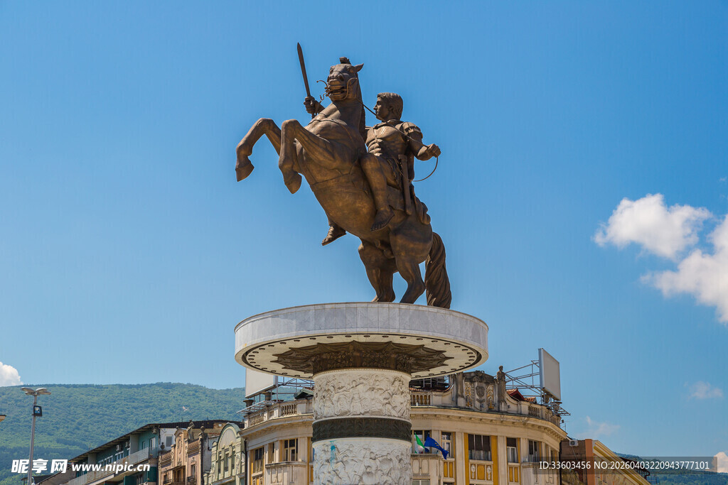 斯科普里骑马雕像景观