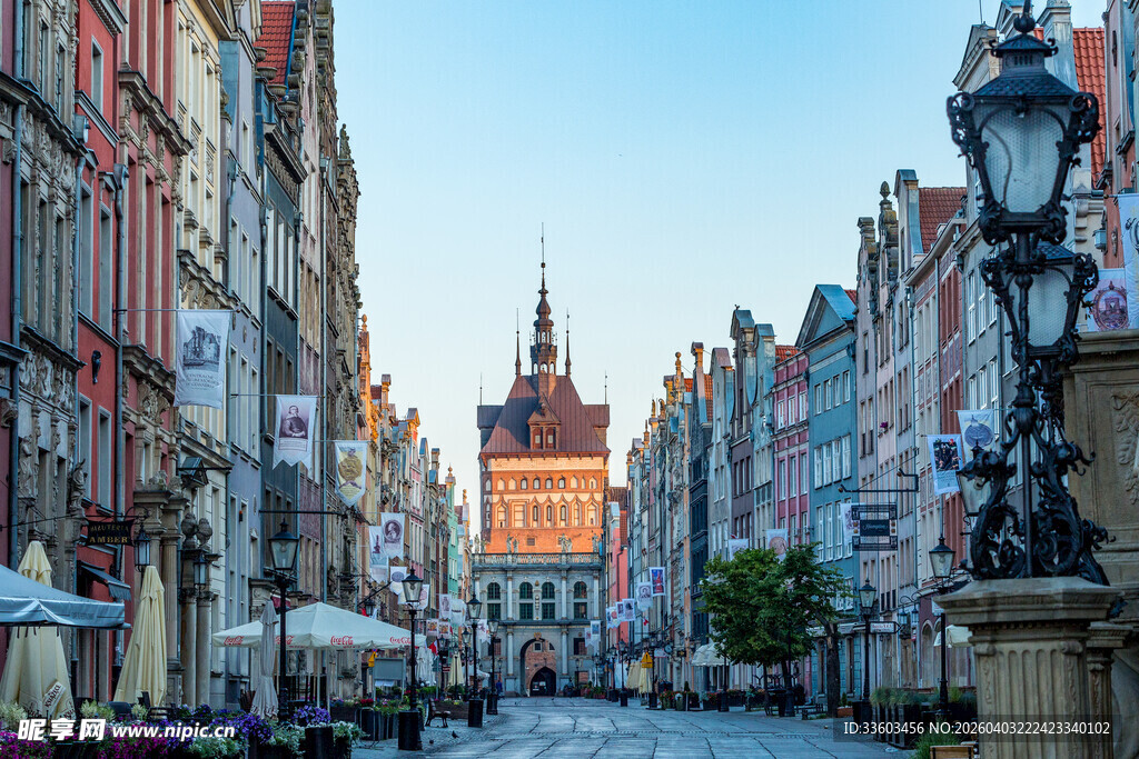 欧洲古城街道浪漫景致