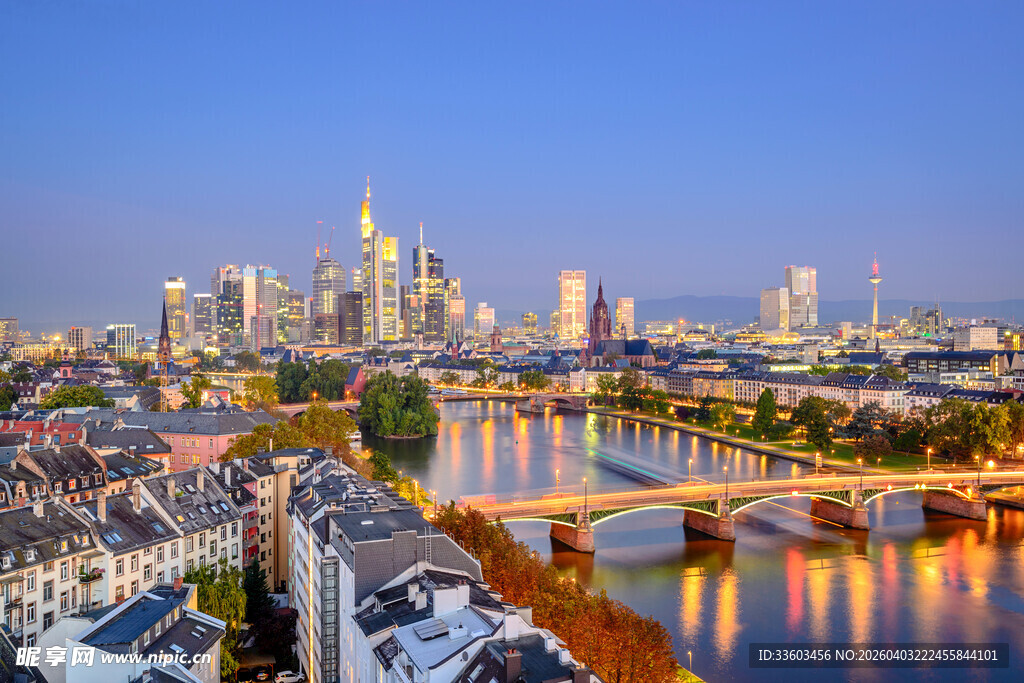 法兰克福城市天际线美景