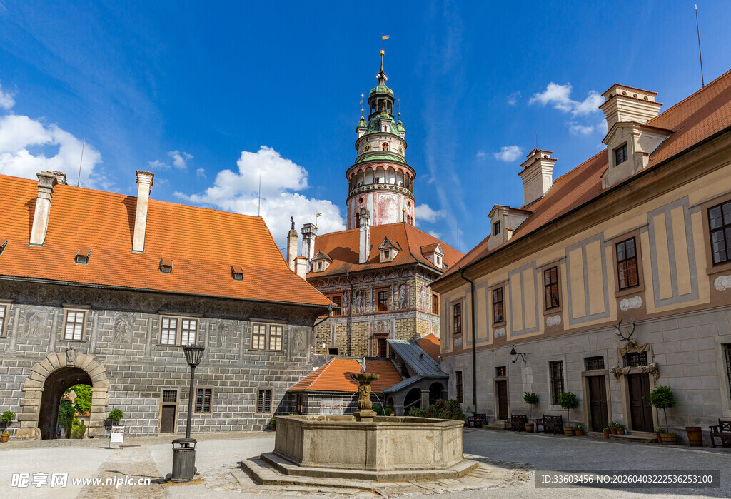 欧洲小镇古朴建筑景观