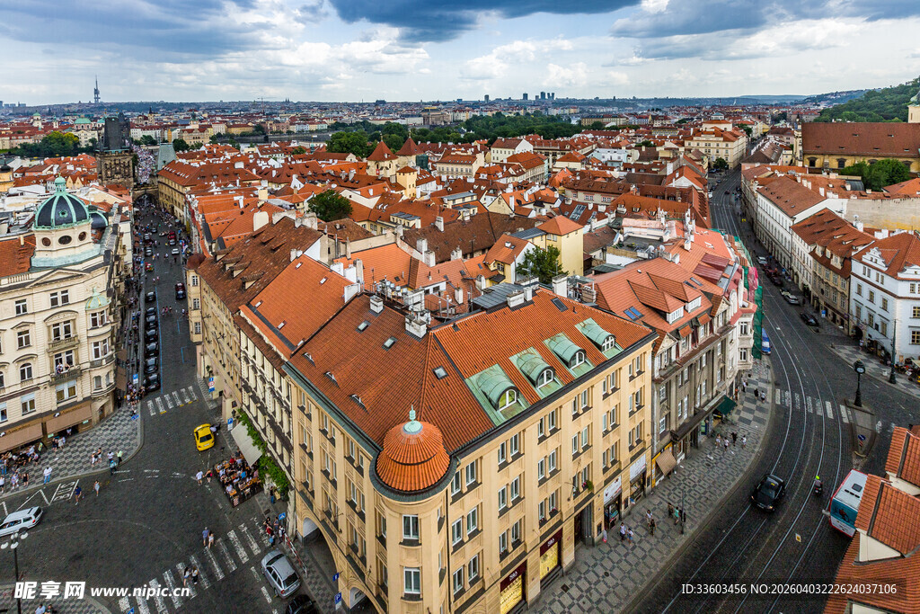 布拉格城市建筑俯瞰景观
