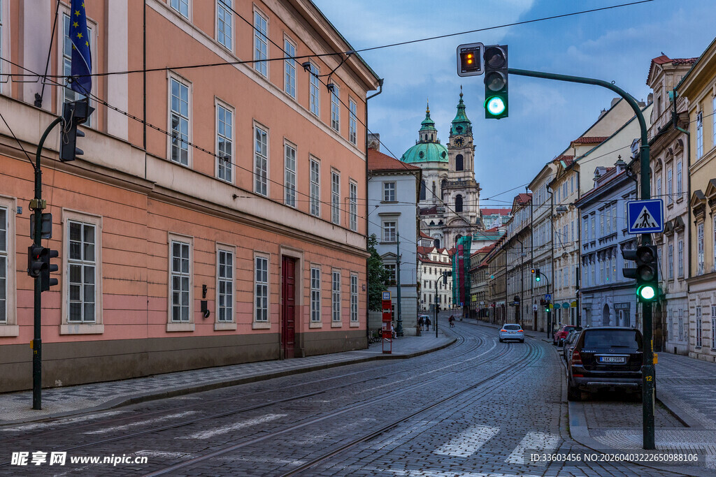 欧洲街道的静谧街景
