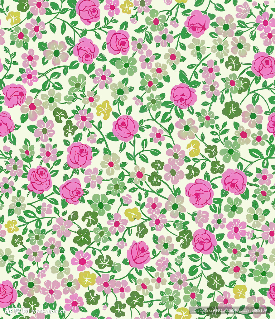 粉色碎花花卉图案背景