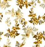 金色花卉图案背景纹理