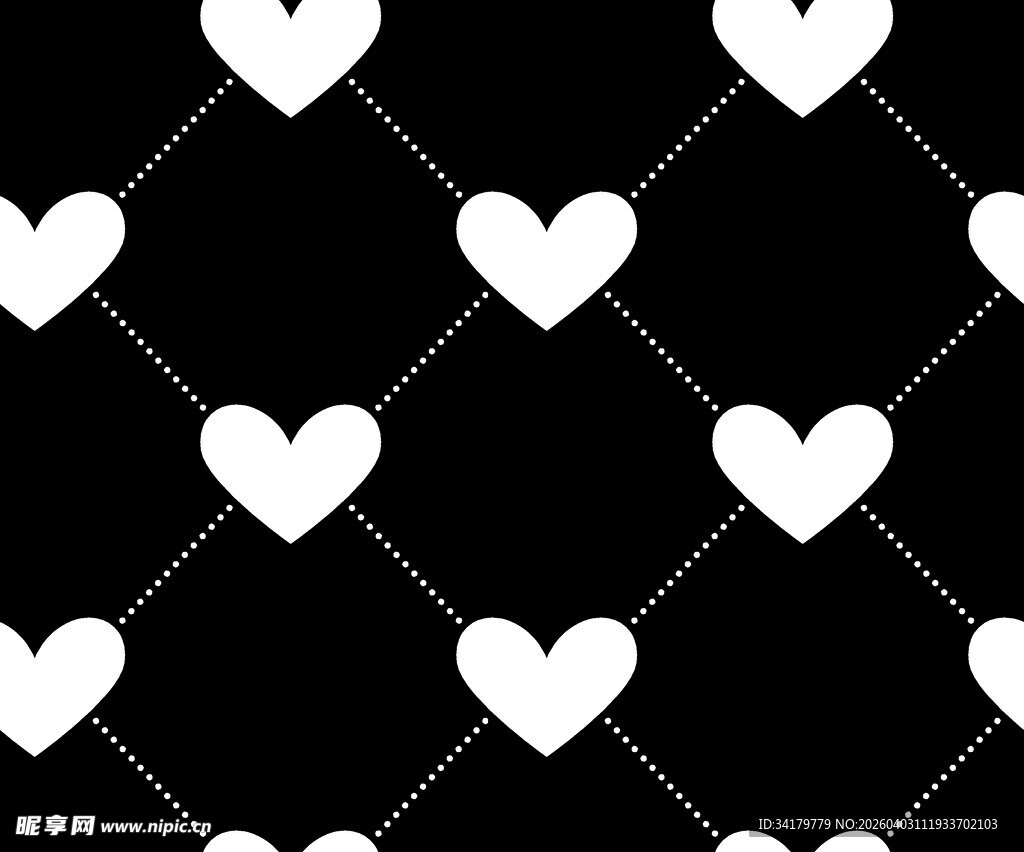 黑白心形几何图案背景