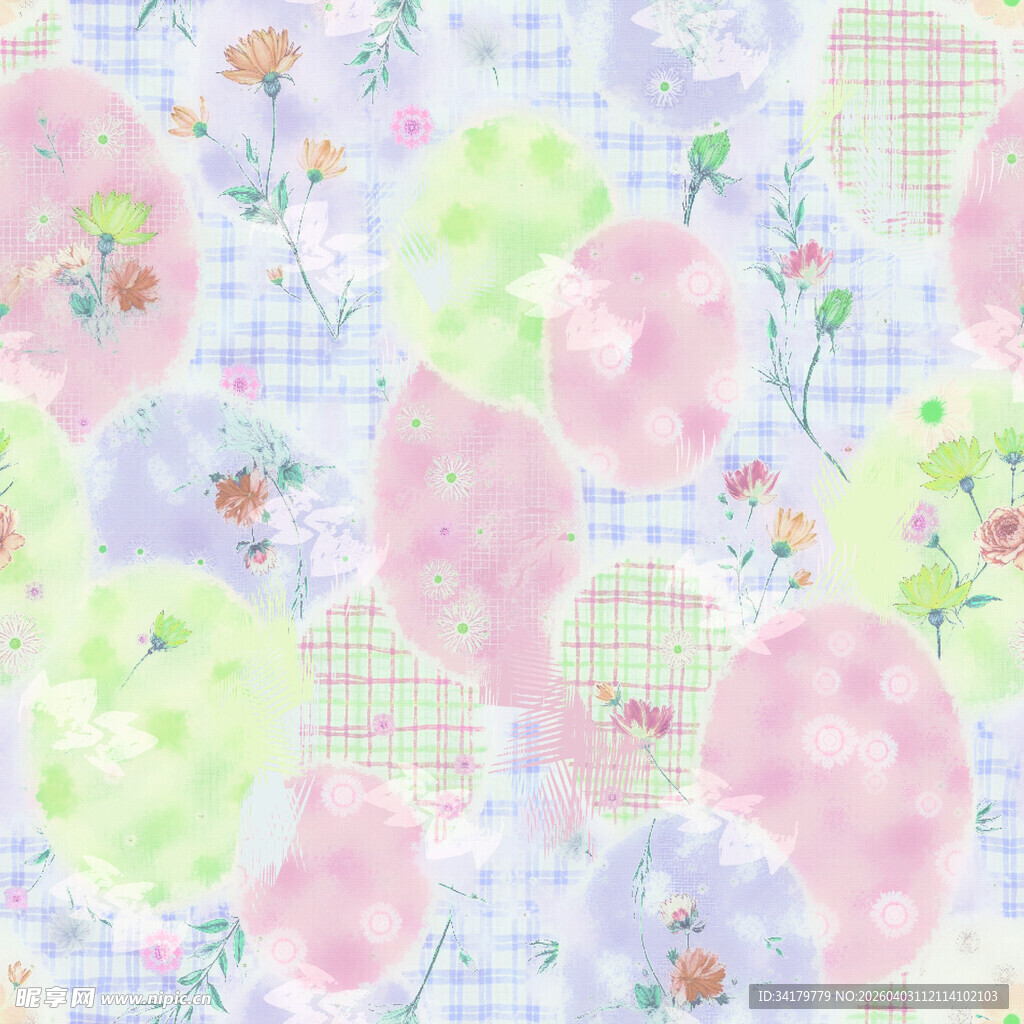 多彩花卉气球图案背景