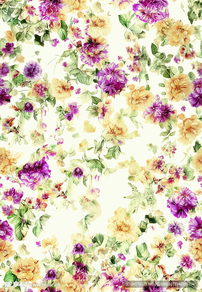 花卉图案的精美布料设计