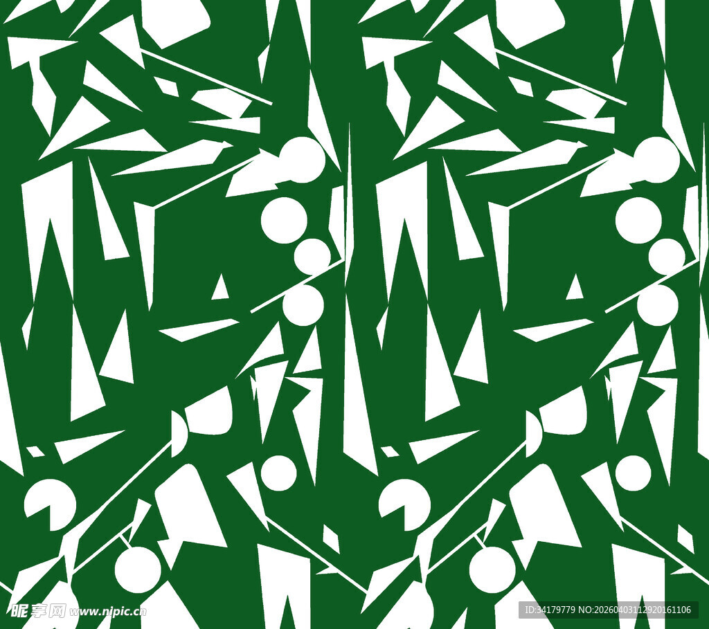 绿色几何图案植物背景图