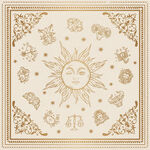 复古太阳图案装饰地毯