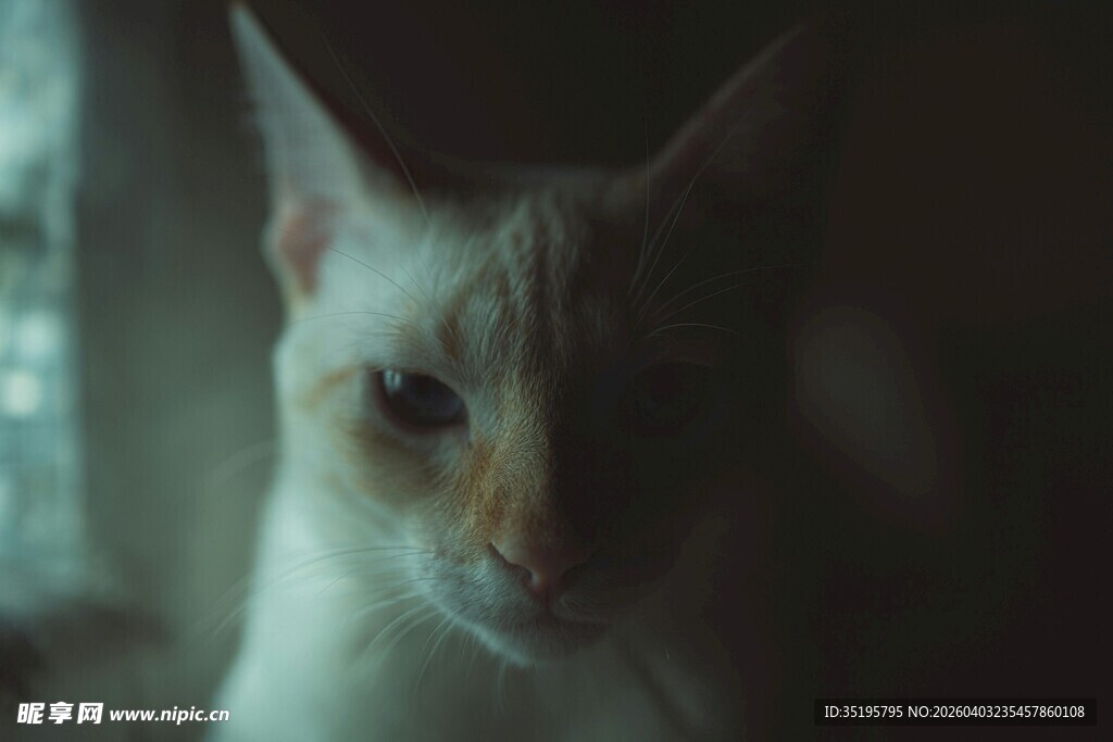 窗边可爱猫咪特写