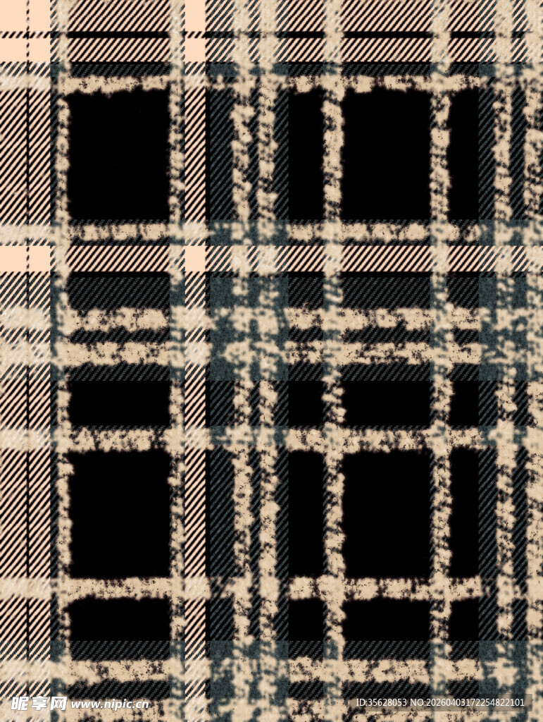 复古格纹图案面料纹理