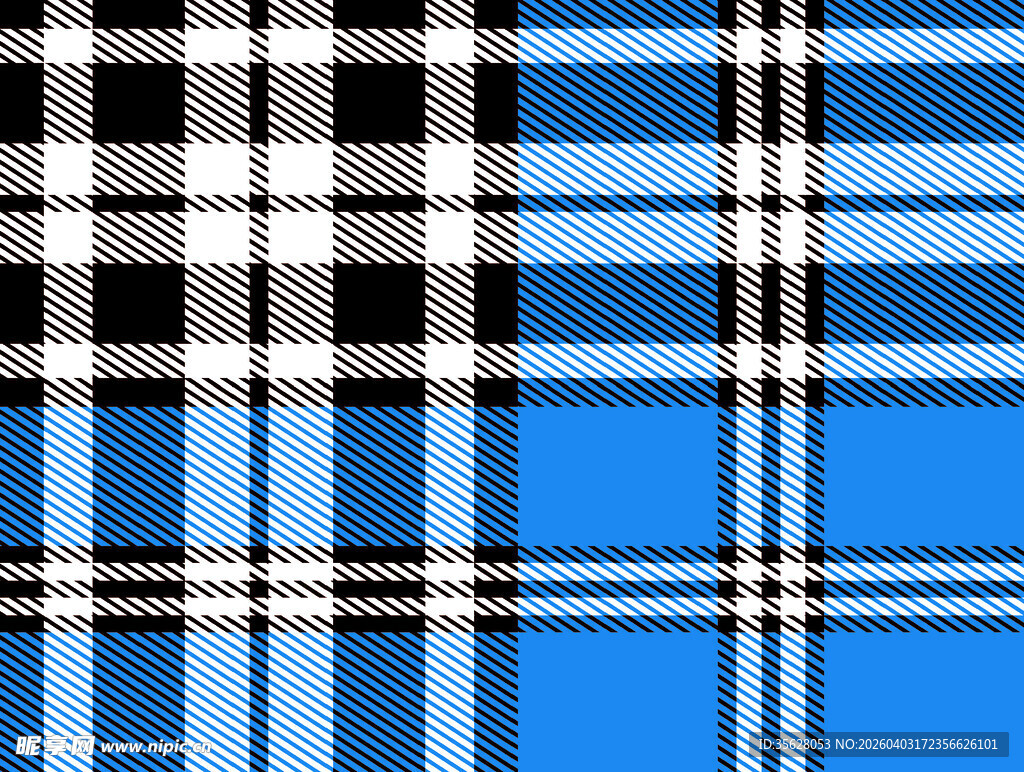 蓝黑格子图案纹理