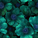 深绿繁花图案纹理背景