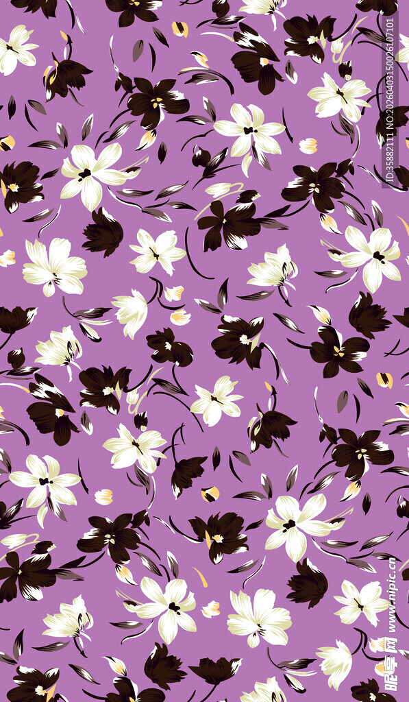 紫色花卉图案背景纹理
