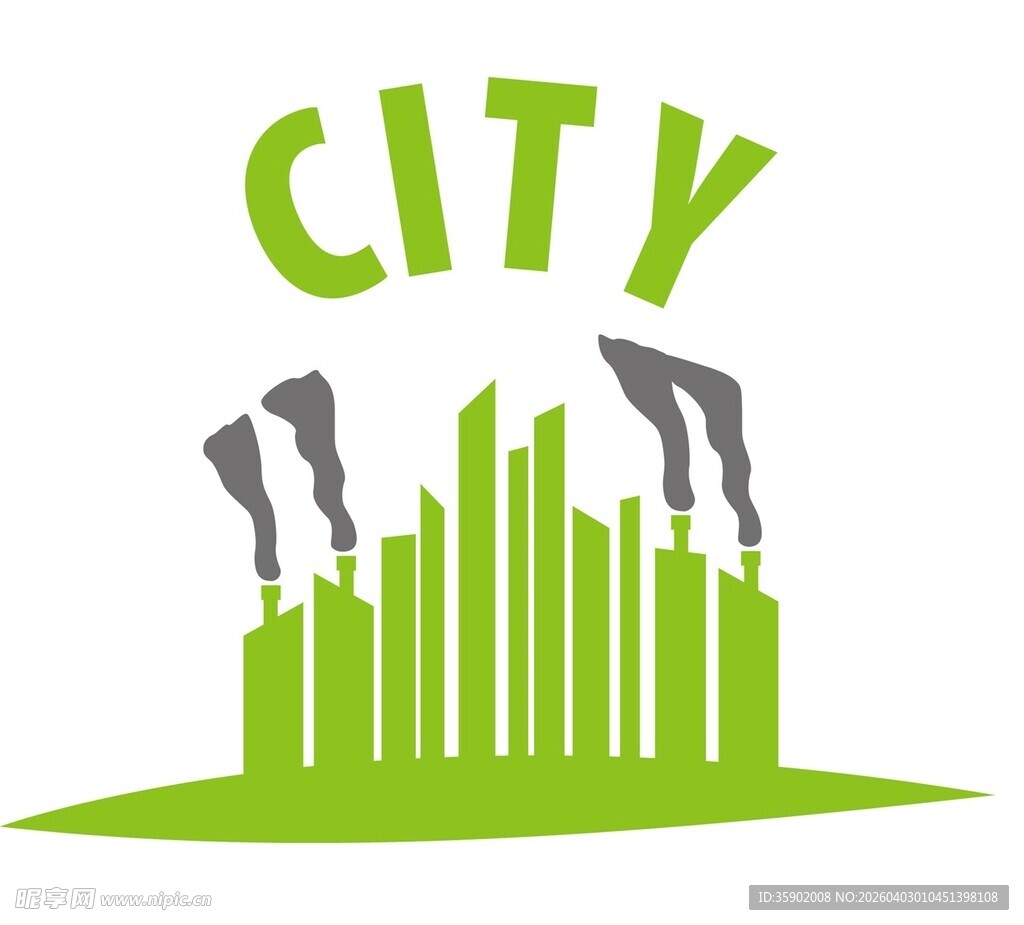 城市建筑与自然融合标志