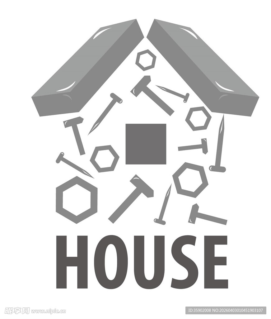 房屋形状工具图标设计