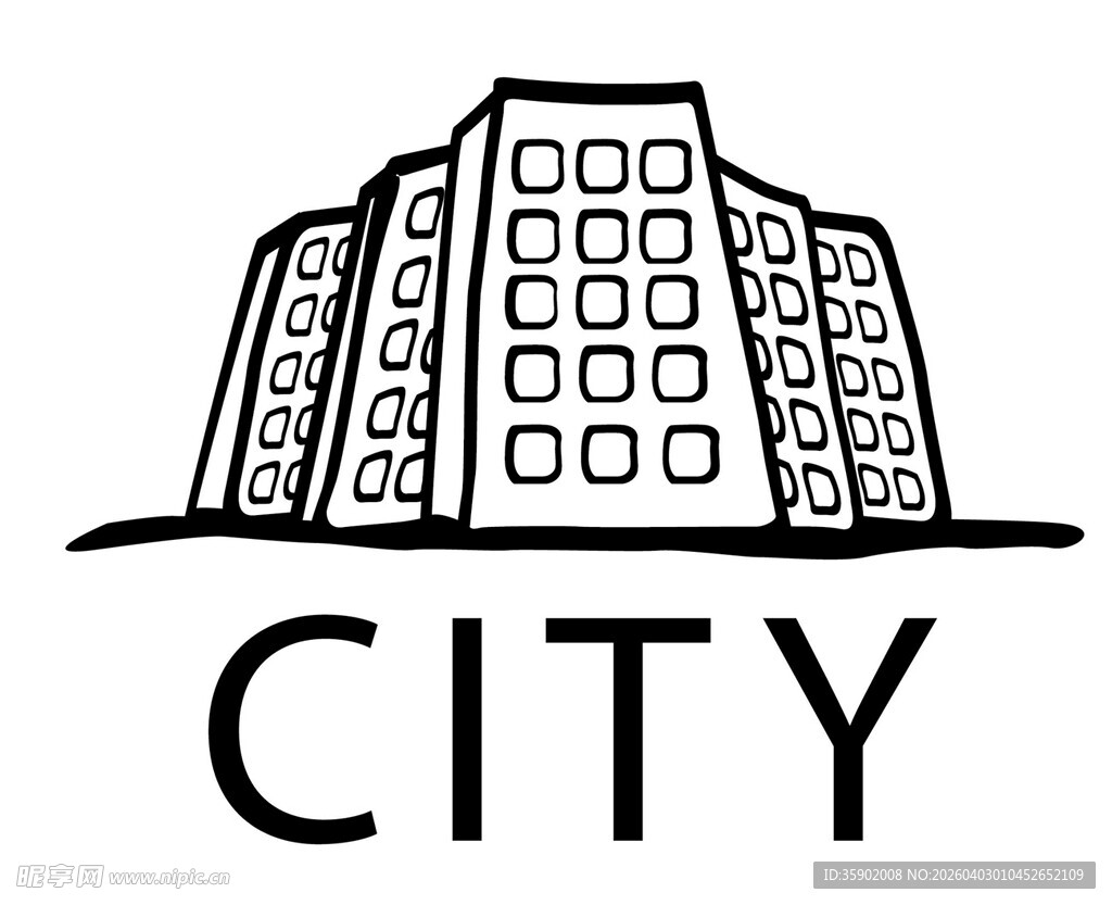 简约城市建筑图标