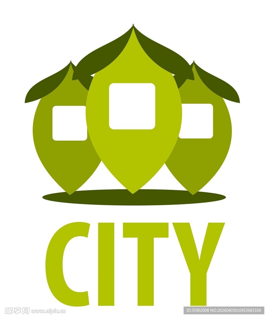 绿色城市标志设计