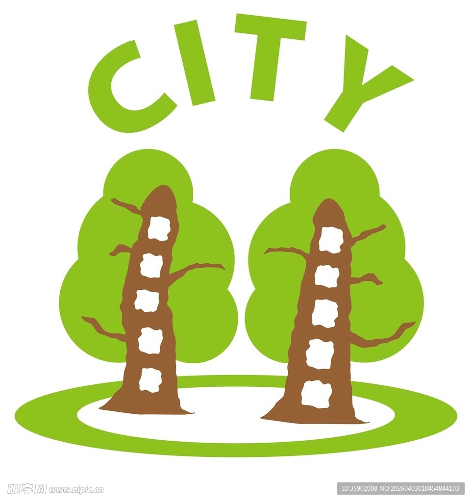 城市中的双树景观