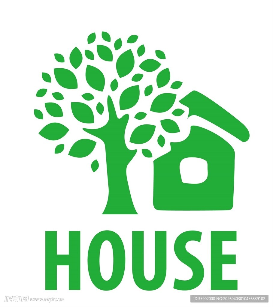 绿色树屋标志图案