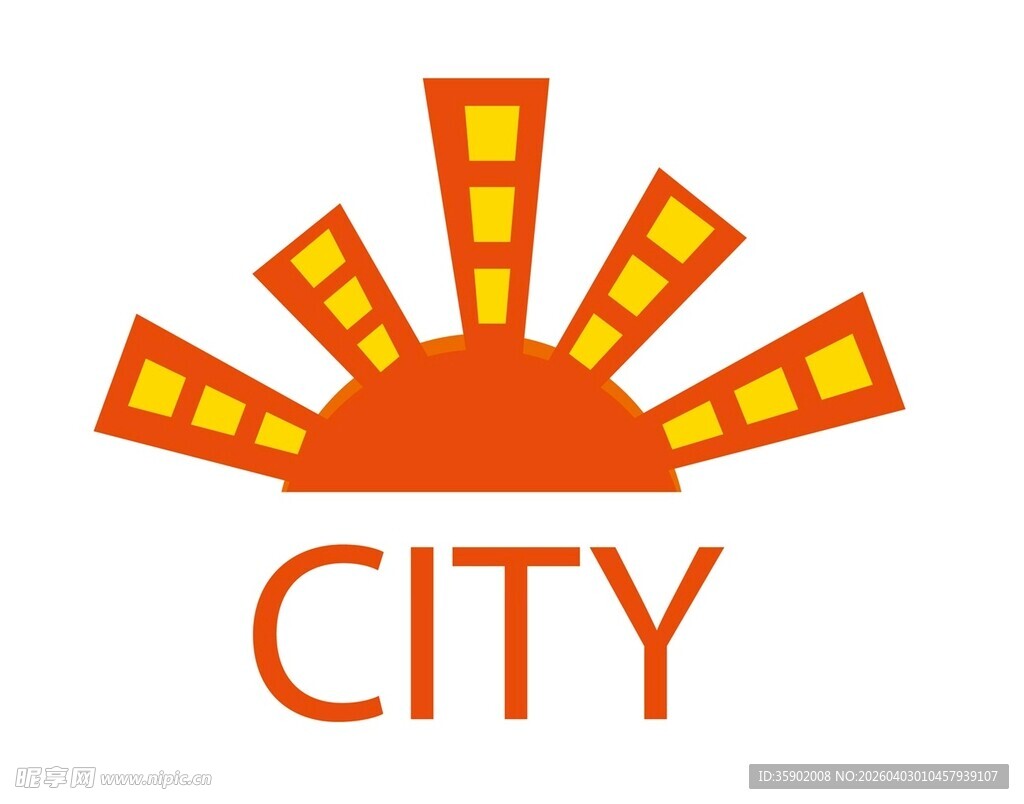 城市日出标志设计