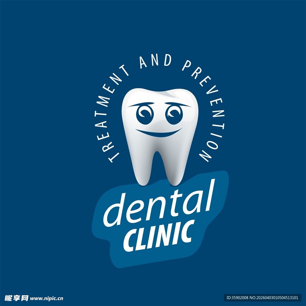 牙科诊所可爱牙齿标志