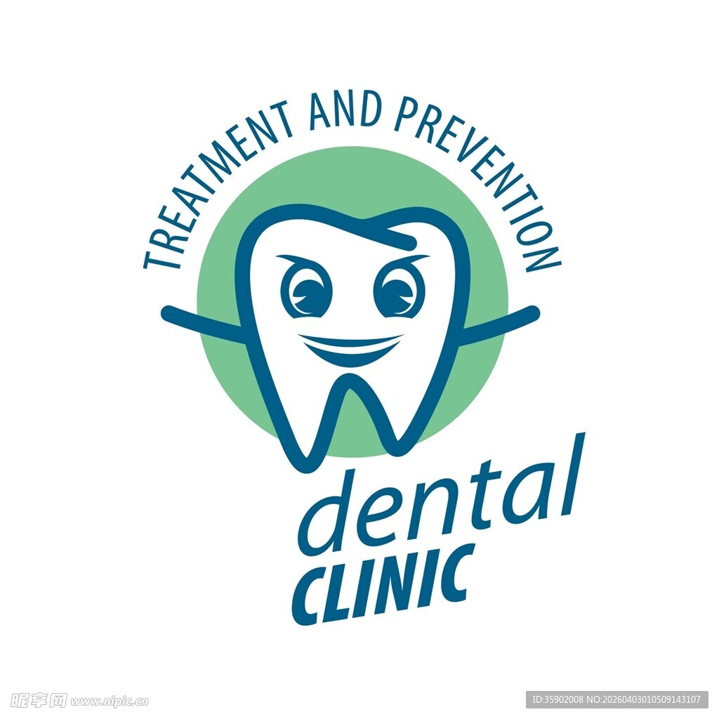 牙科诊所可爱卡通标志