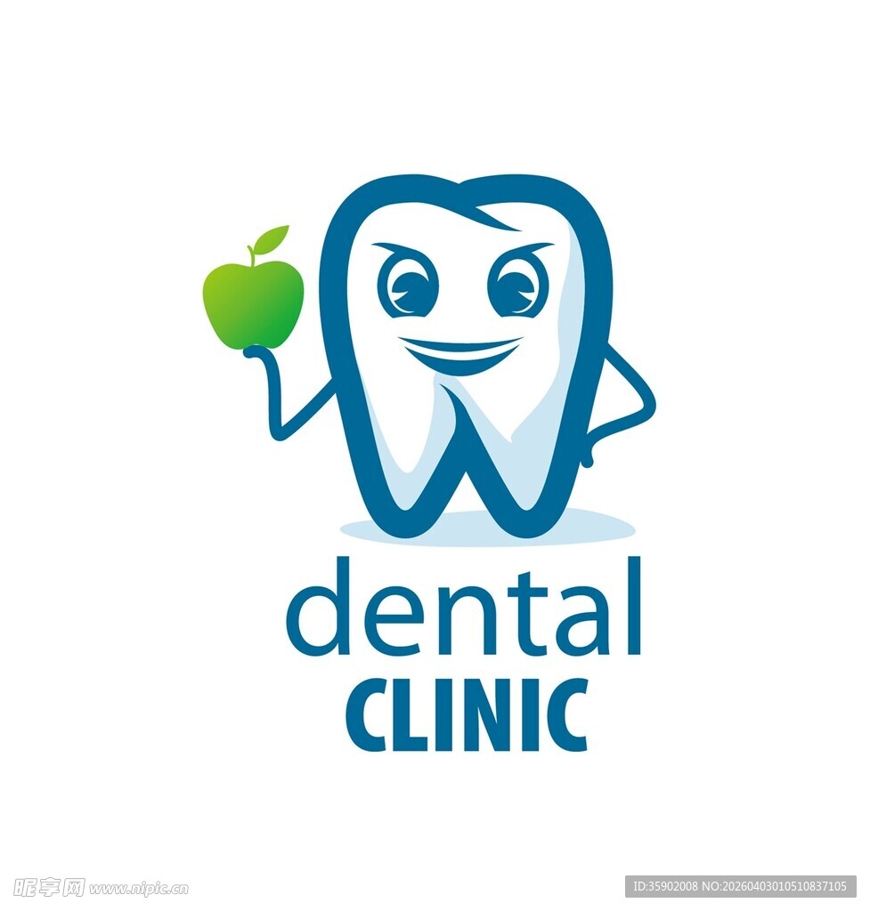 牙科诊所可爱标志形象