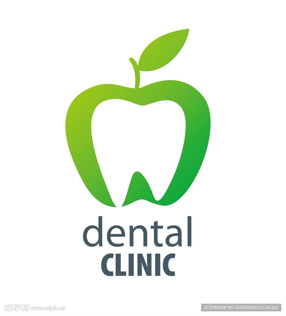 绿色苹果牙科诊所标志