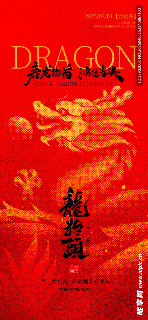 龙抬头海报设计模板